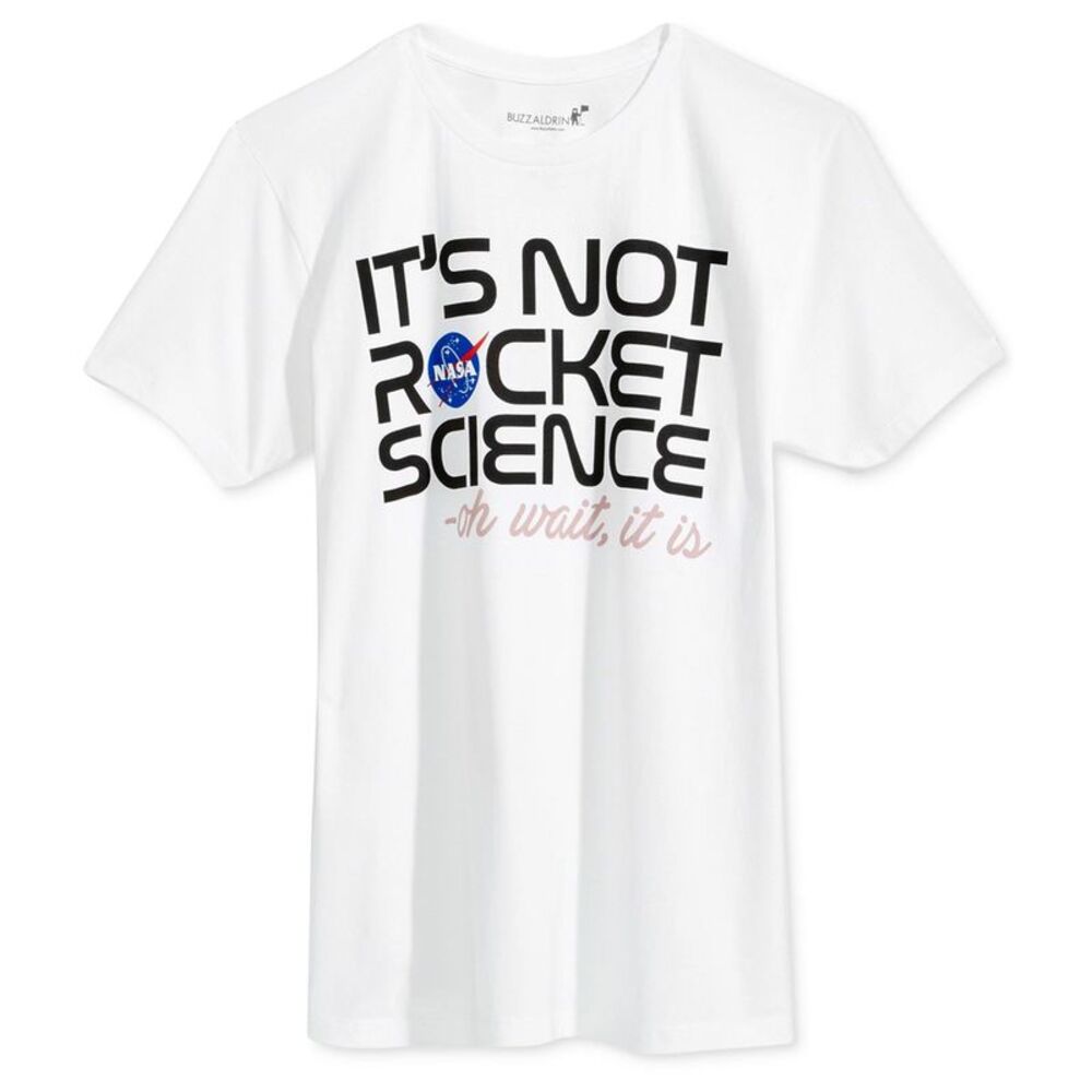 Buzz Aldrin Mens Its Not Rocket Graphic T-Shirt, NWT